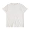 person wearing a white basic cotton t-shirt.