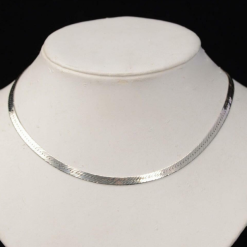 Silver Herringbone Necklace